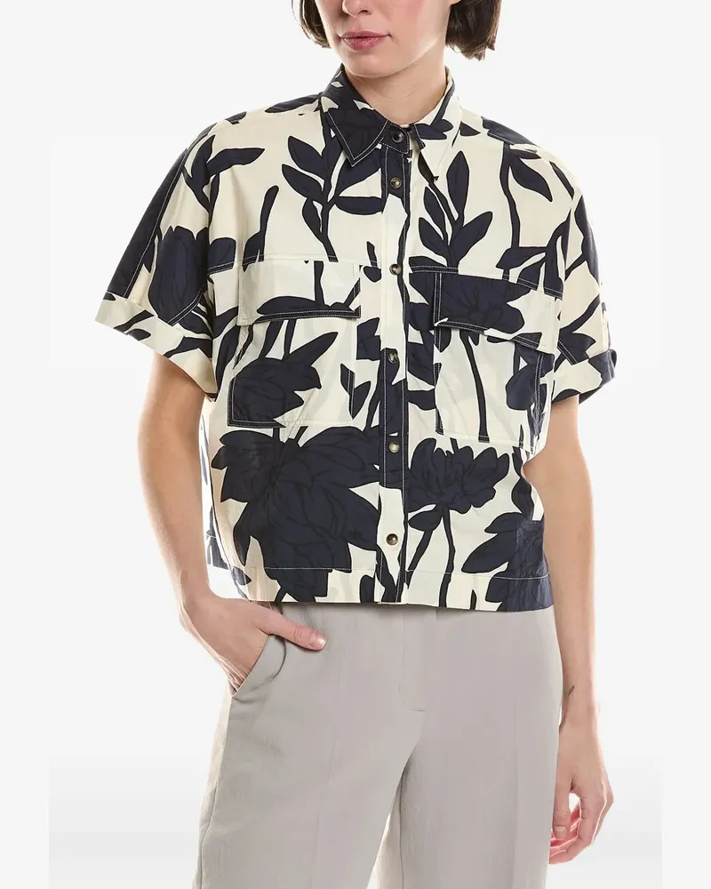 Brunello Cucinelli floral-print short-sleeve shirt - Nude Nude