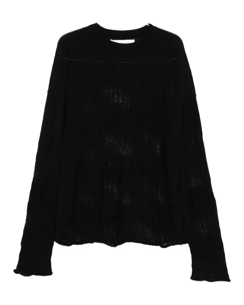 Isabel Benenato textured crew-neck sweater - Schwarz Schwarz