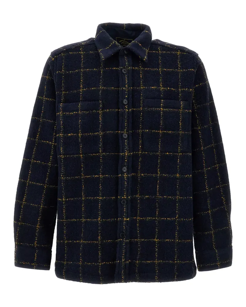 Portuguese Flannel Geknöpfte Vega Jacke mit Karomuster - Blau Blau