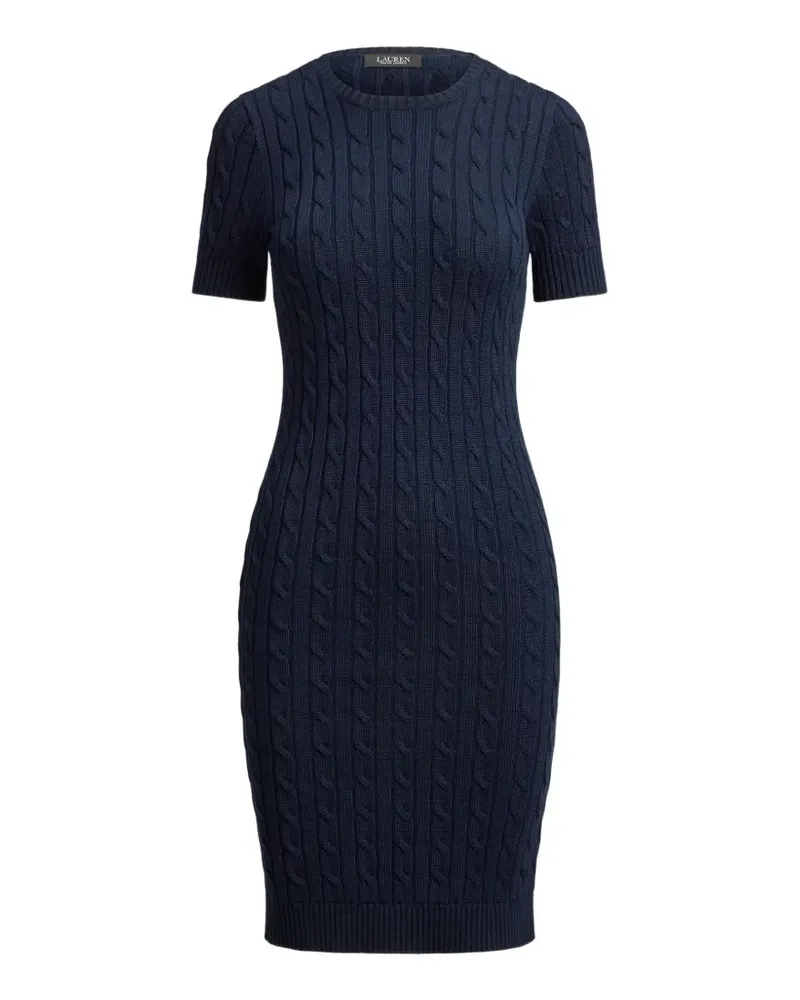Ralph Lauren cable-knit short-sleeve mini dress - Blau Blau
