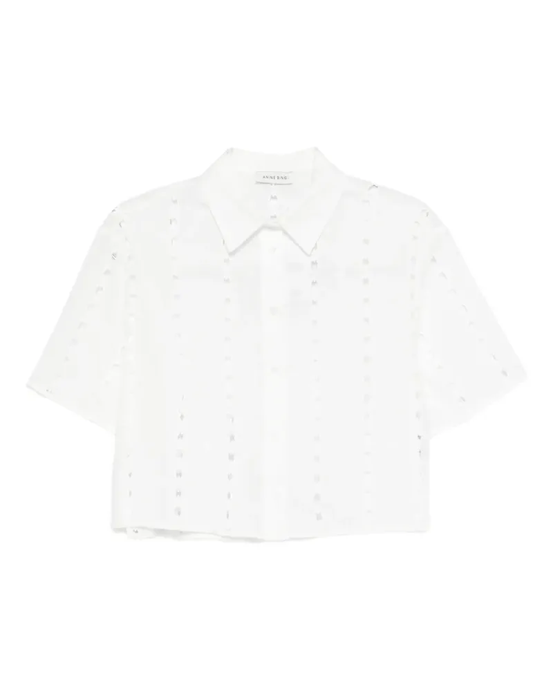 Anine Bing Lincoln Hemd mit Ösen - Weiß Weiß