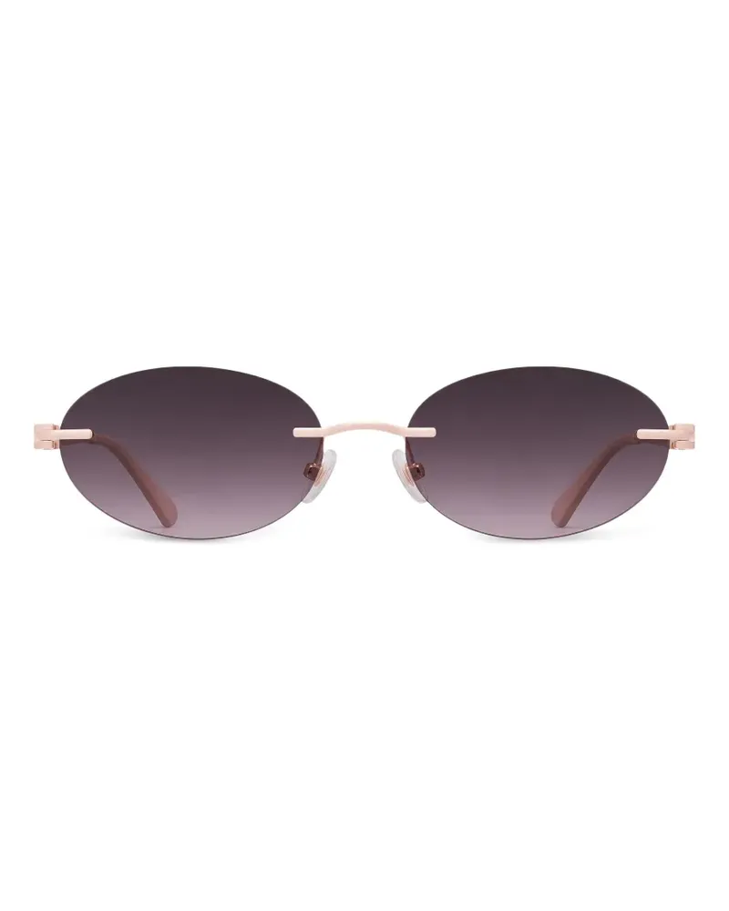 Furla Rahmenlose Sonnenbrille mit ovalem Gestell - Rosa Rosa