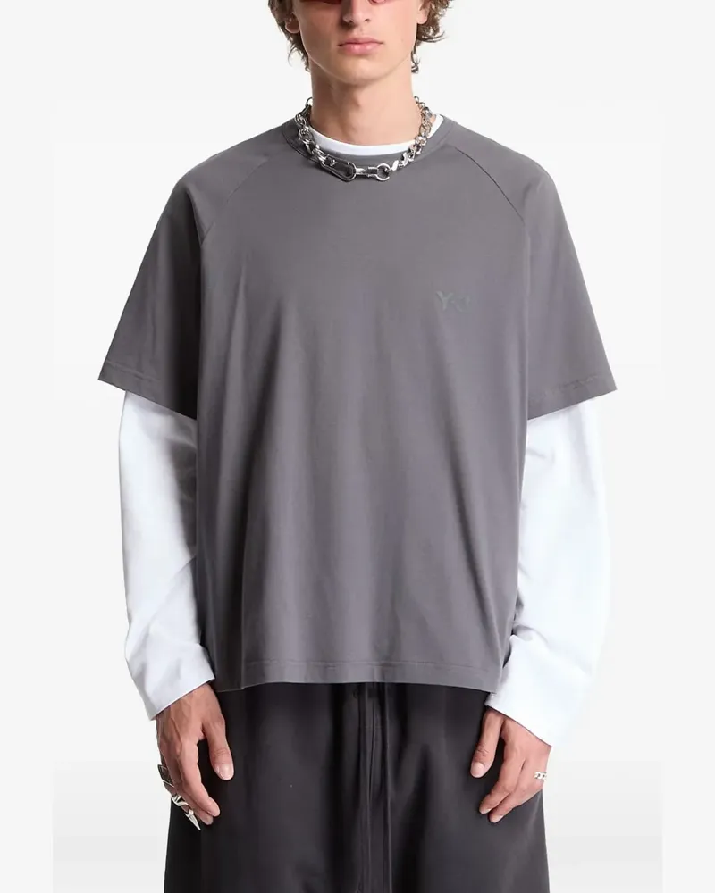 Y-3 Kastiges T-Shirt mit Raglanärmeln - Grau Grau