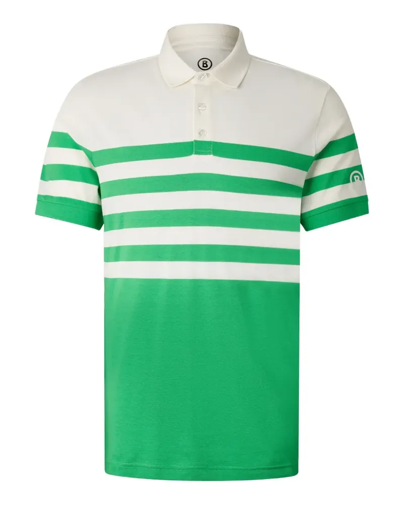 Bogner Gestreiftes Antonio Poloshirt aus Piqué - Grün Grün