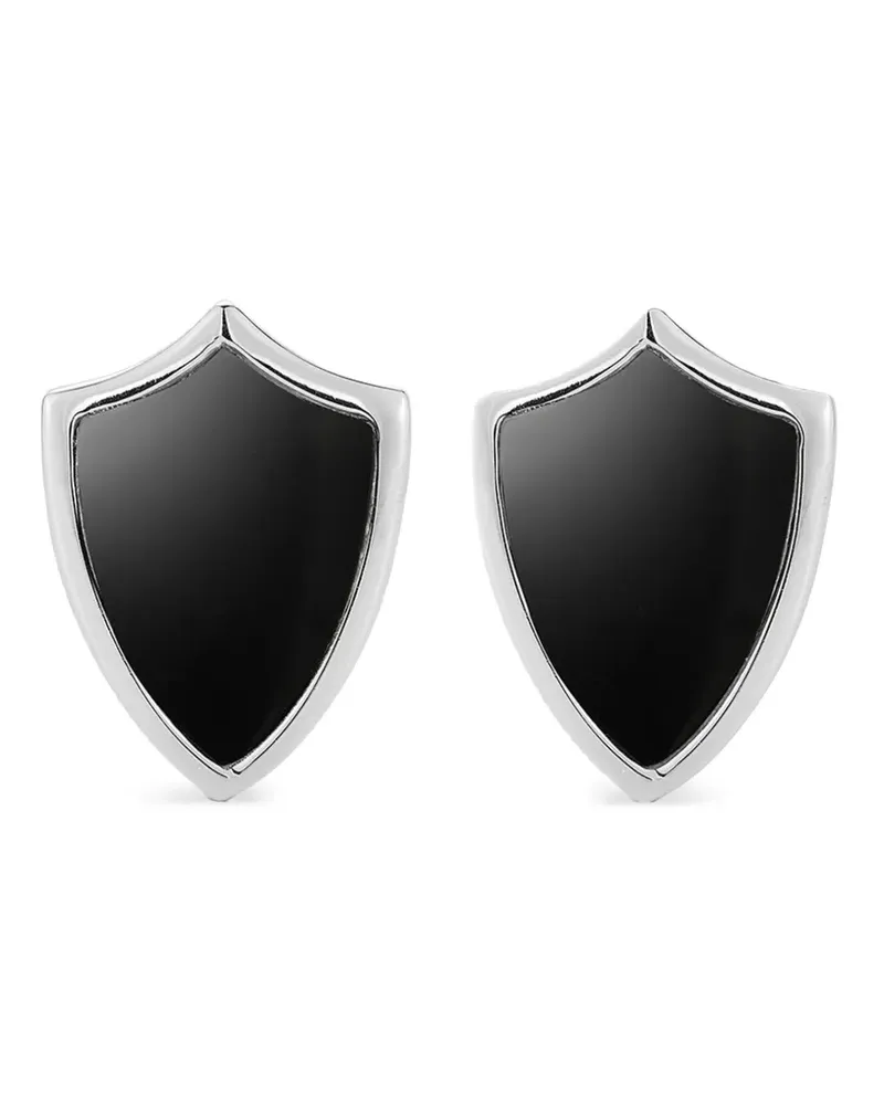 MATEO Manschettenknöpfe mit Onyx - Silber Silber