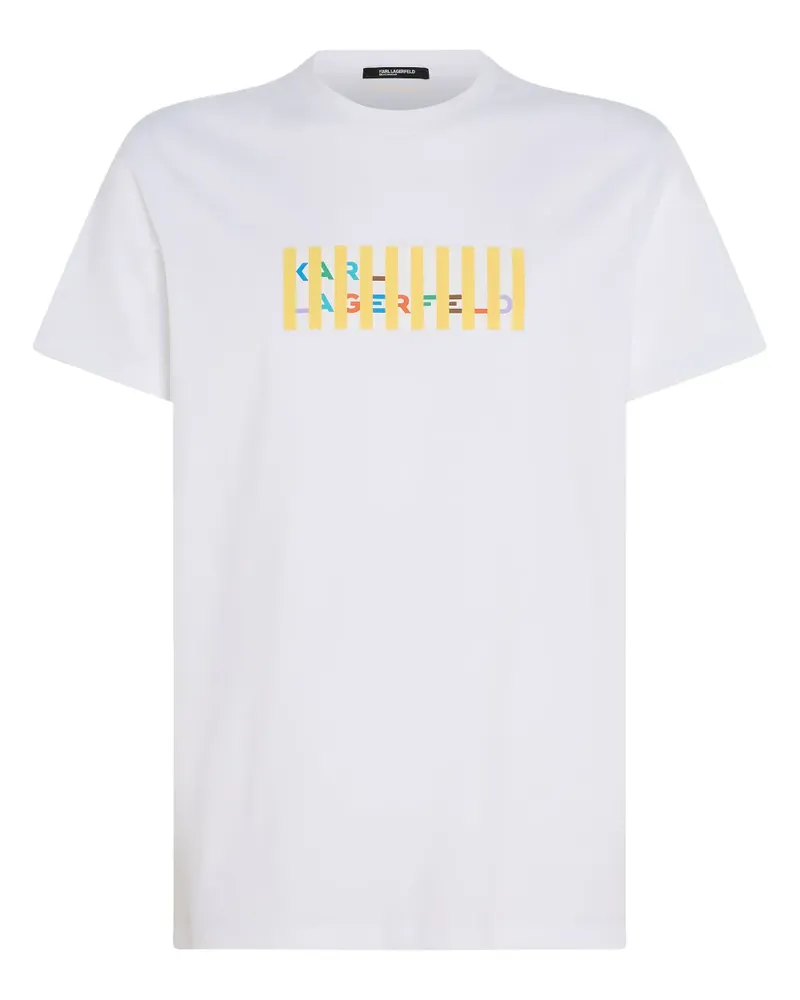 Karl Lagerfeld T-Shirt aus Bio-Baumwolle mit Logo-Print - Weiß Weiß