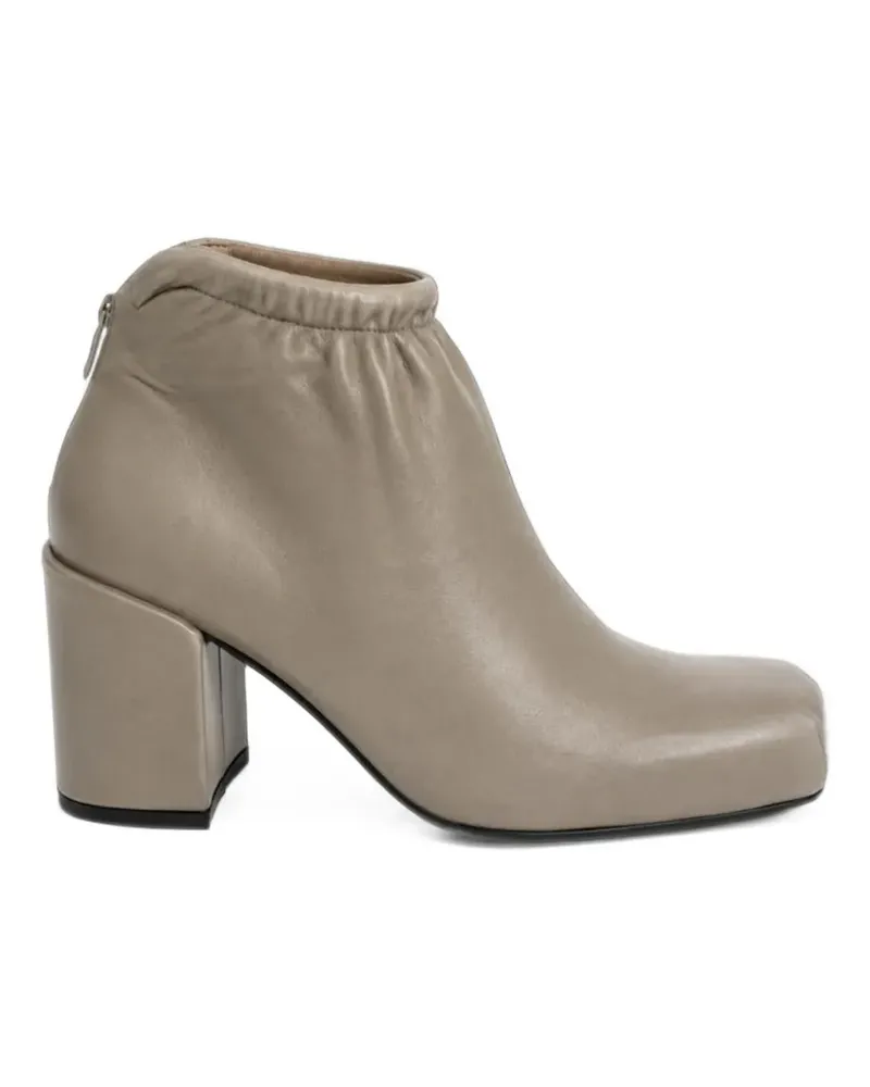 AALTO Geraffte Stiefeletten mit Blockabsatz - Nude Nude