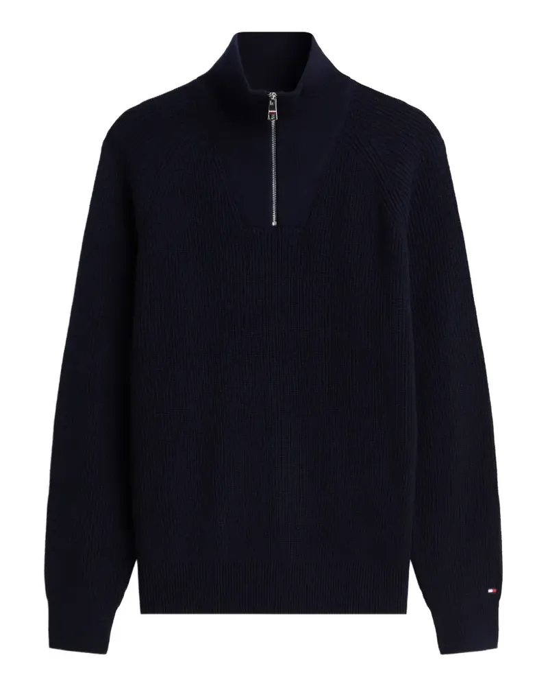 Tommy Hilfiger ribbed-knit quarter-zip sweater - Blau Blau