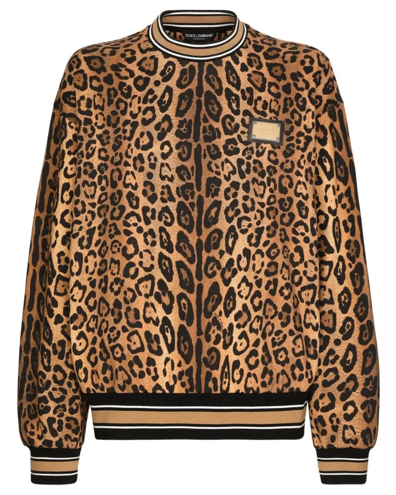 Dolce & Gabbana Sweatshirt mit Leoparden-Print - Braun Braun