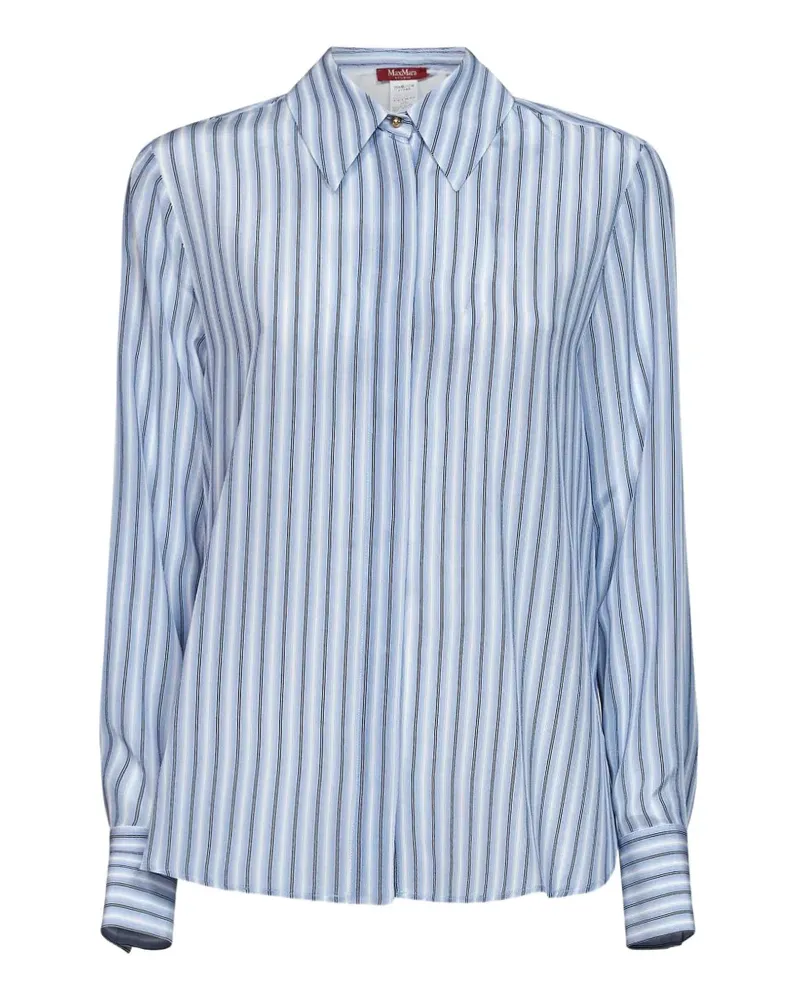 Max Mara Gestreiftes Hemd aus Seide - Blau Blau