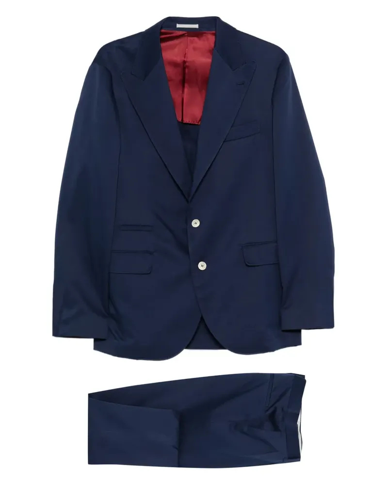 Brunello Cucinelli Anzug mit fallendem Revers - Blau Blau