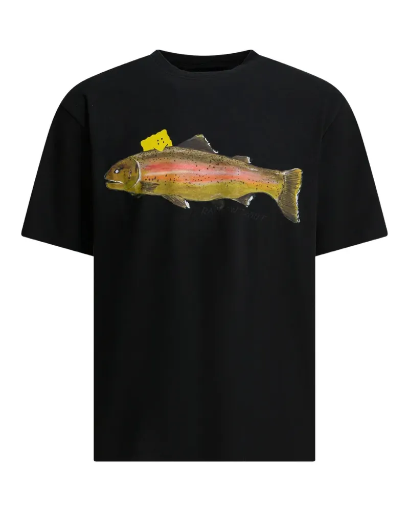 KAPITAL T-Shirt mit grafischem Print - Schwarz Schwarz