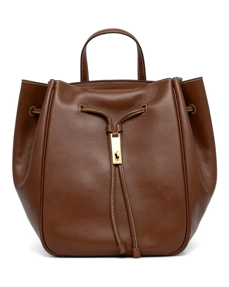 Ralph Lauren drawstring leather backpack - Braun Braun