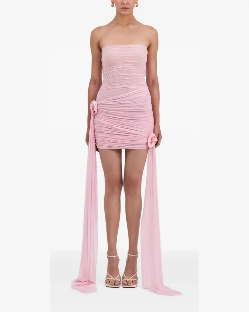 Maygel Coronel Claustro ruched floral-detail mini dress - Rosa Rosa