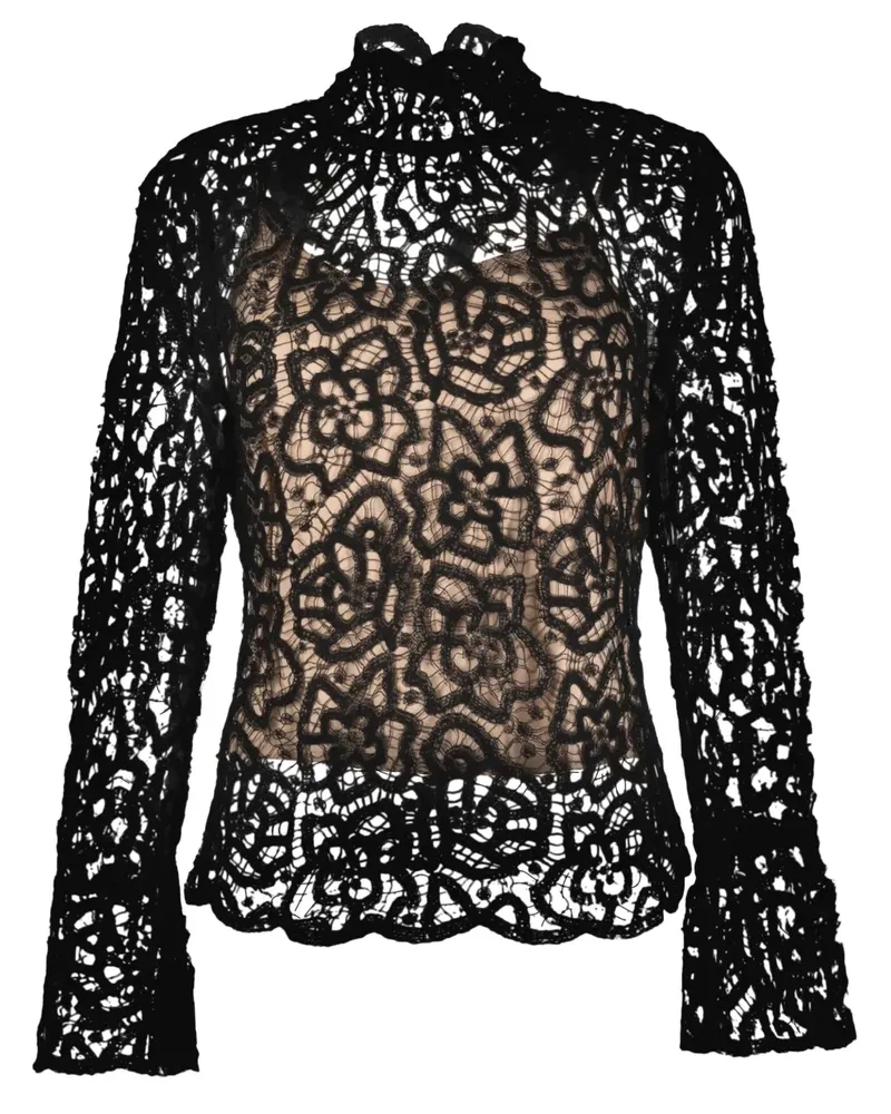 Twin-Set Zweilagige Bluse - Schwarz Schwarz