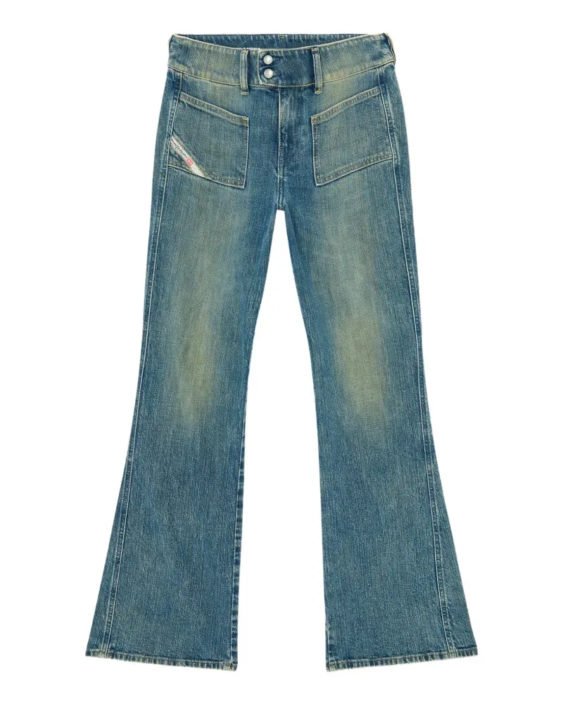 Diesel D-hush Bootcut-Jeans mit niedriger Taille - Blau Blau
