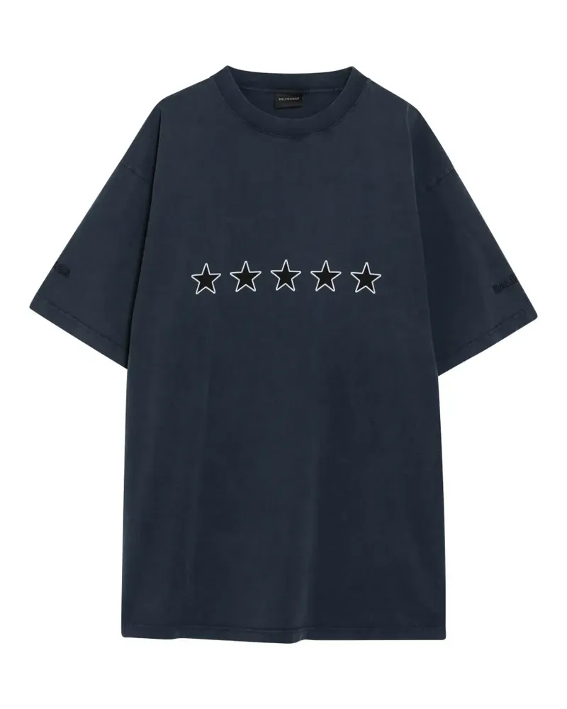 Balenciaga graphic-print T-shirt - Blau Blau