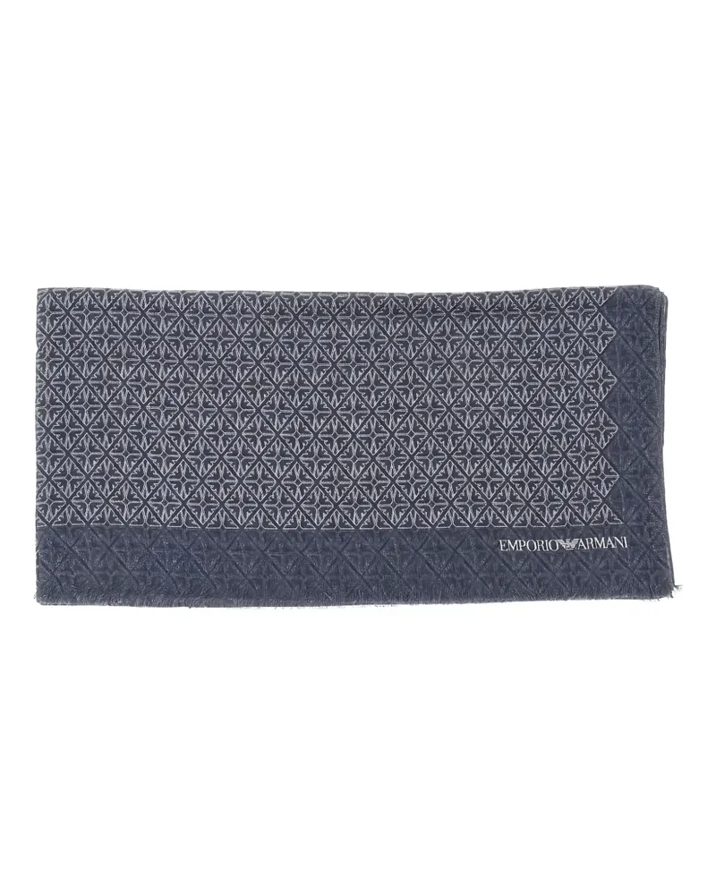 Emporio Armani Schal mit Logo-Muster - Blau Blau