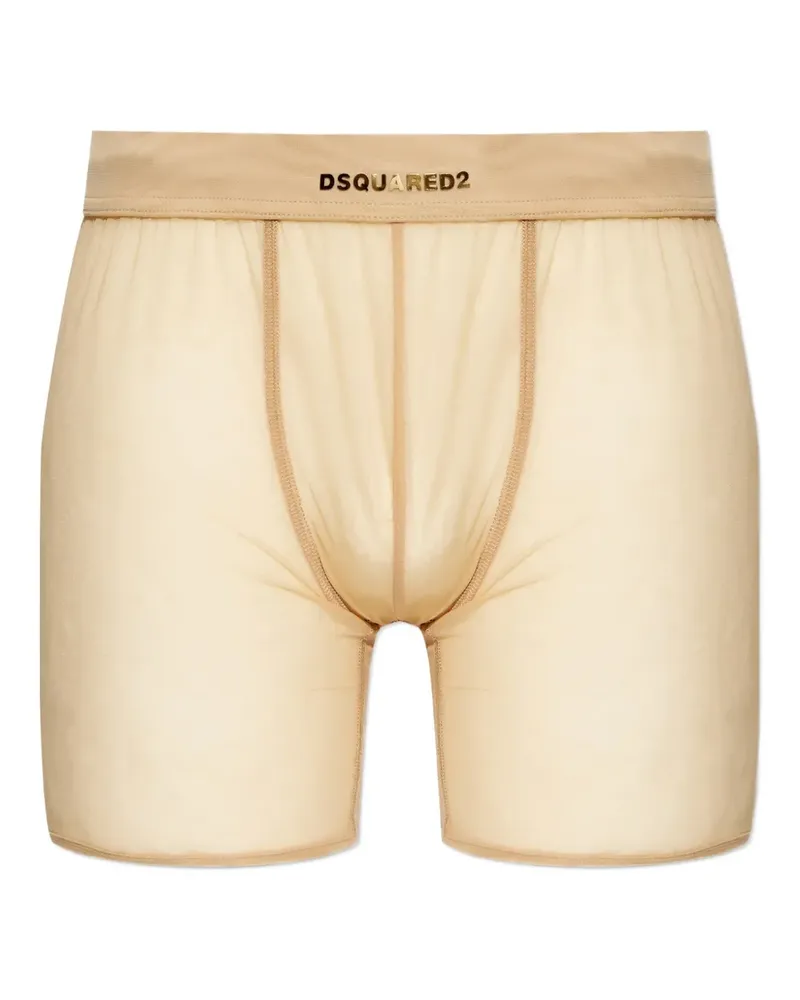 Dsquared2 Mesh-Boxershorts mit Logo-Detail - Nude Nude
