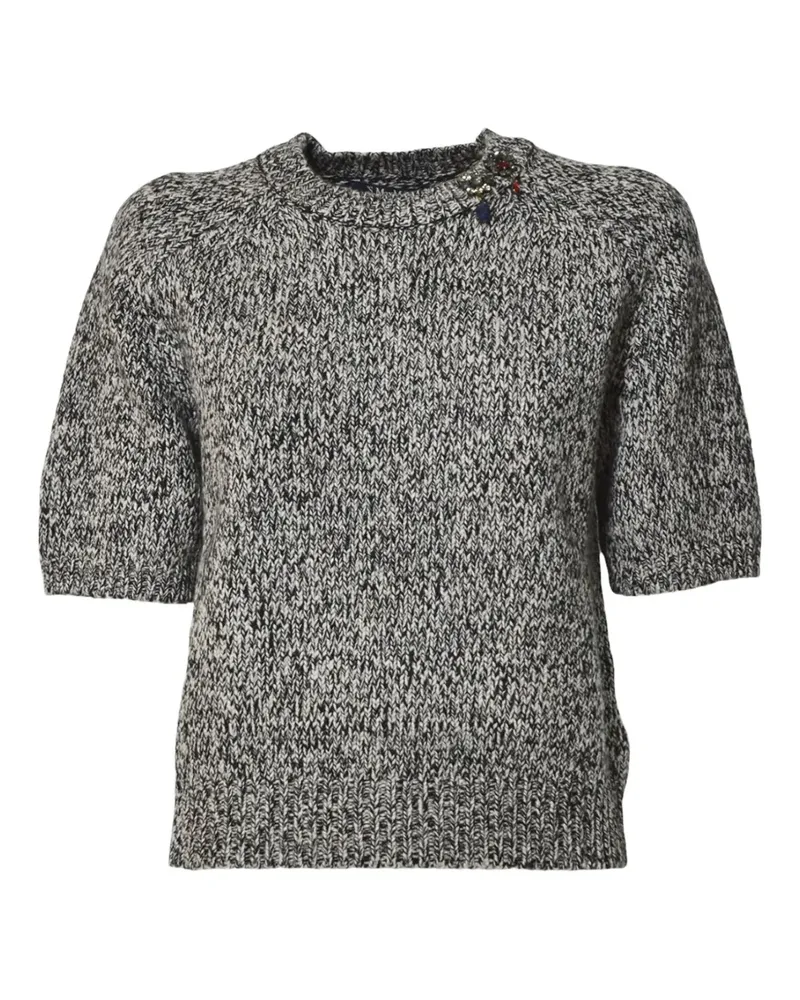 Max Mara embellished short-sleeve sweater - Schwarz Schwarz