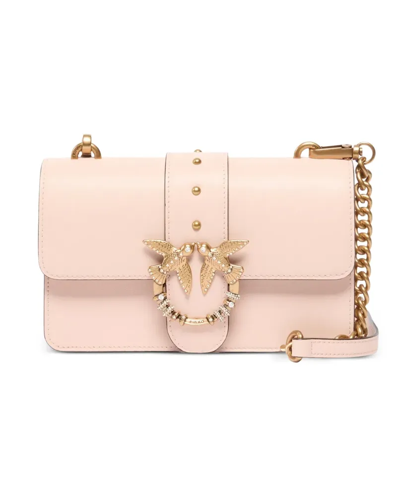 Pinko Love Birds Schultertasche mit Kristallen - Rosa Rosa