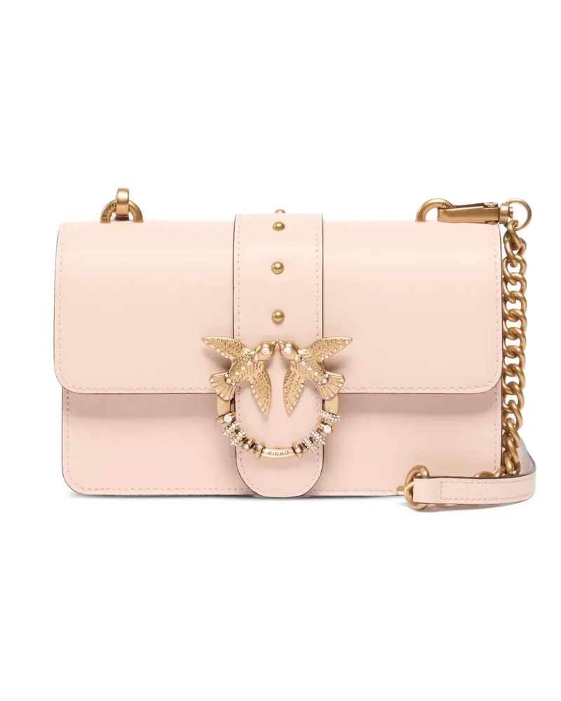 Pinko Love Birds Schultertasche mit Kristallen - Rosa Rosa