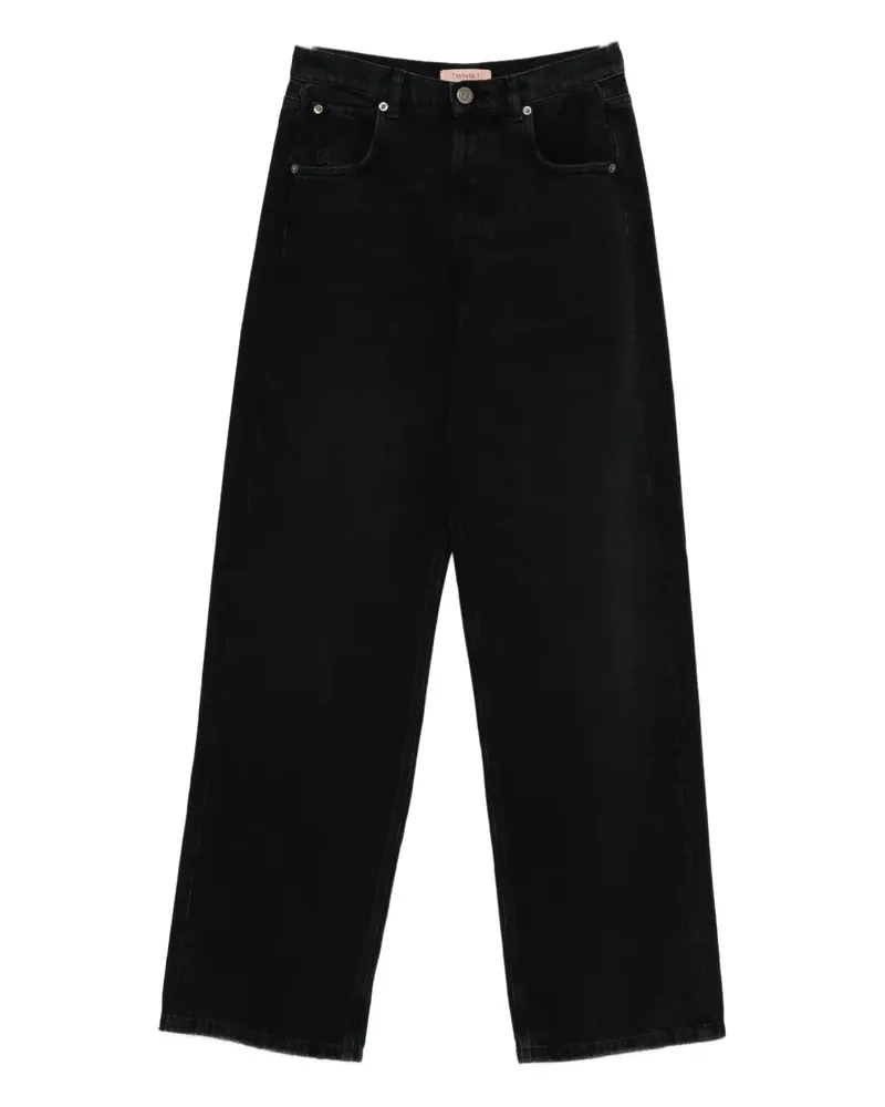 Twin-Set Jeans mit weitem Bein - Schwarz Schwarz