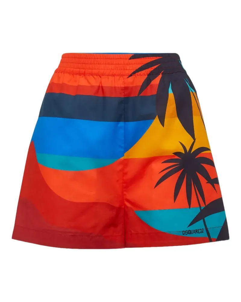 Dsquared2 Badeshorts mit elastischem Bund - Rot Rot
