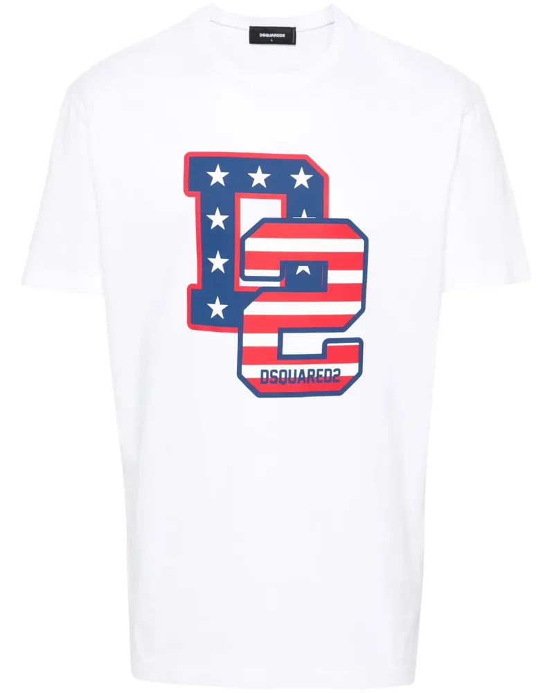 Dsquared2 T-Shirt mit Logo-Print - Weiß Weiß