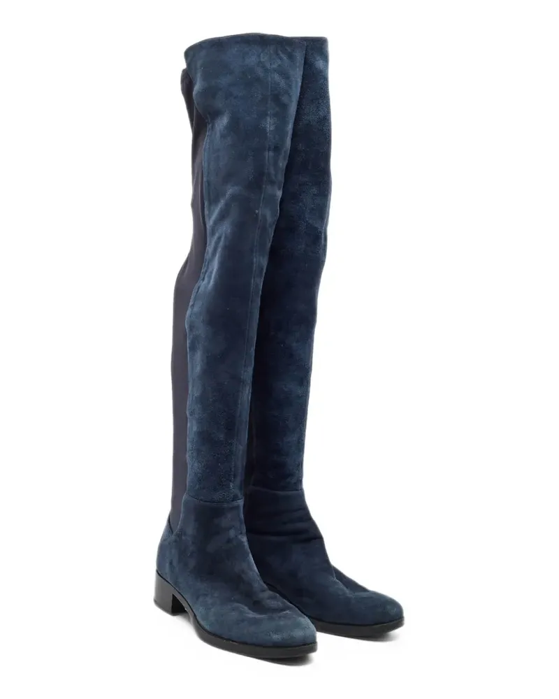 Tory Burch Kniehohe Wildlederstiefel - Blau Blau