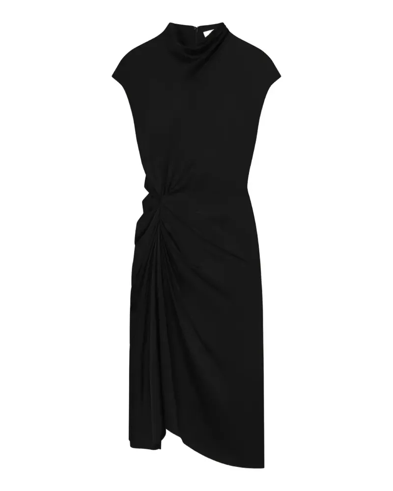 A.L.C. Alma knotted asymmetrical-hem midi dress - Schwarz Schwarz