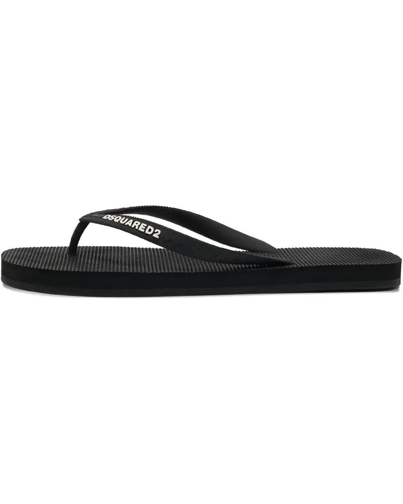 Dsquared2 2024 Flip-Flops mit Logo - Schwarz Schwarz