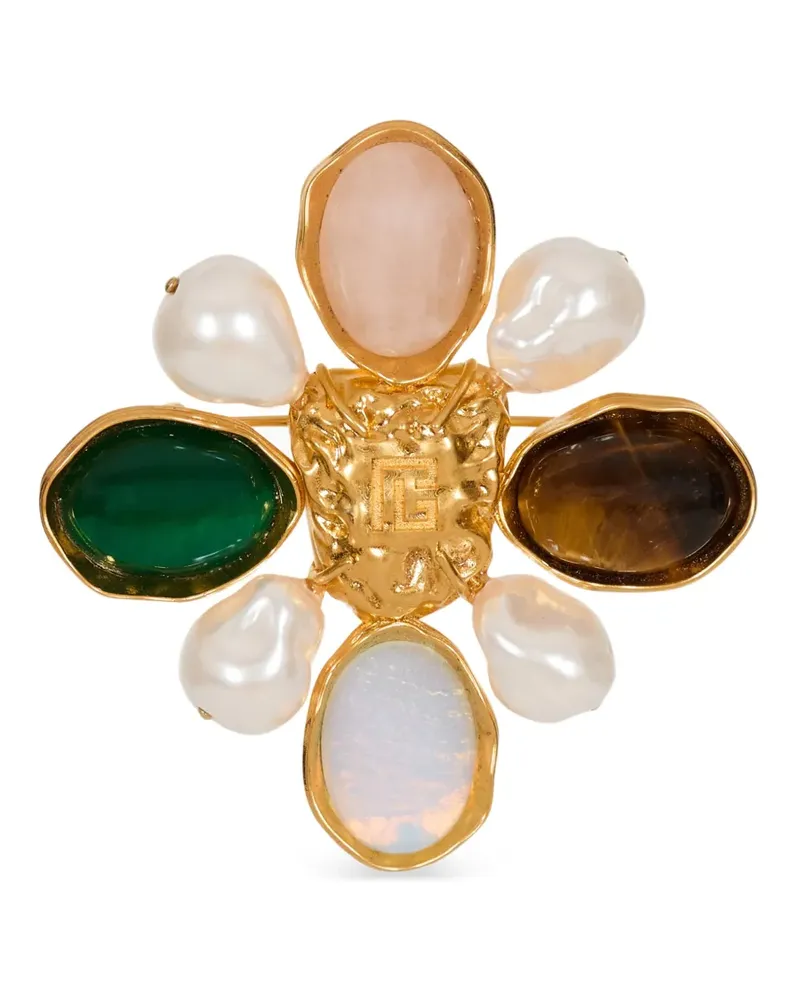 Balmain Geometrische Brosche im Barock-Design - Gold Gold
