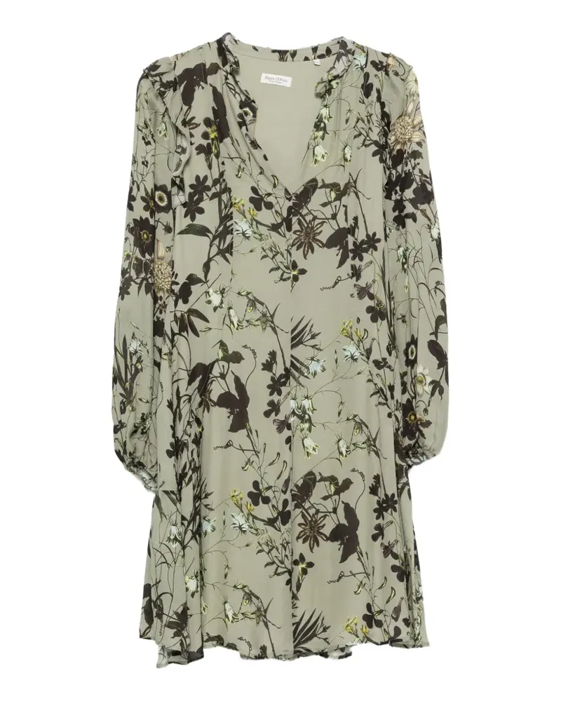 Marc O'Polo floral-print ruffled mini dress - Grün Grün