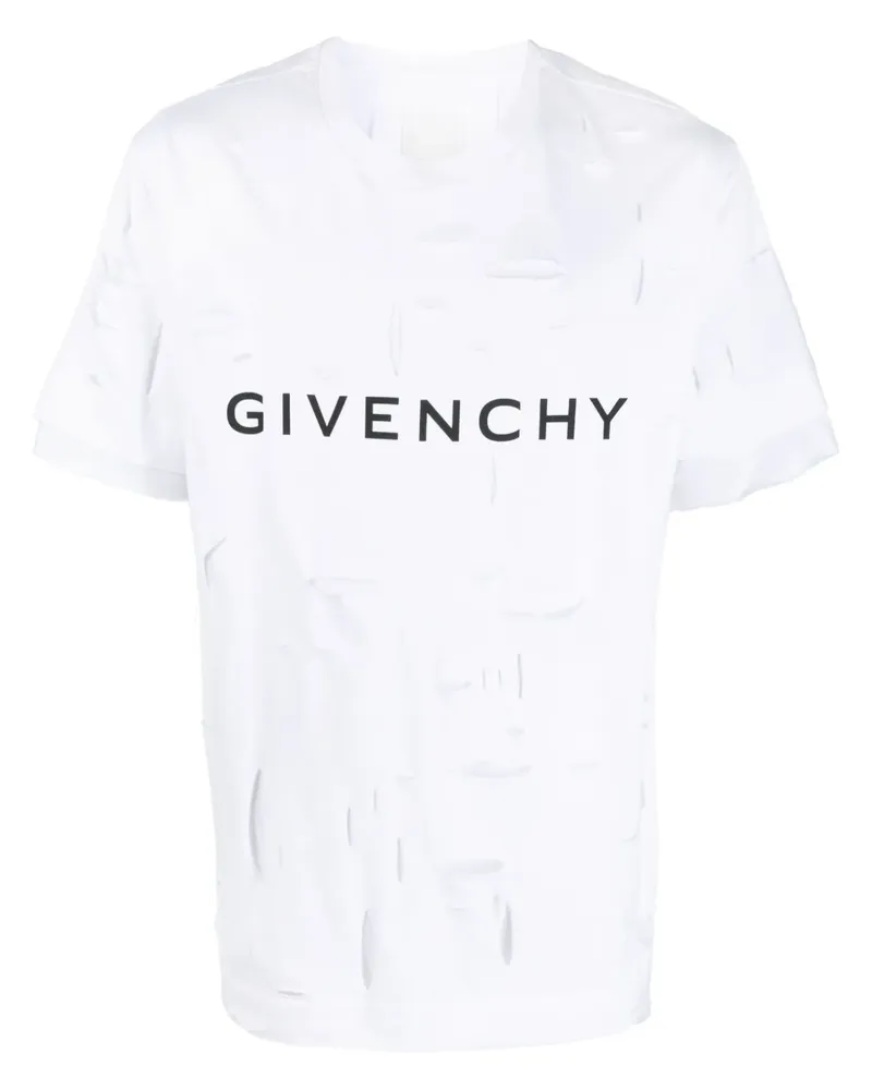 Givenchy T-Shirt im Distressed-Look - Weiß Weiß