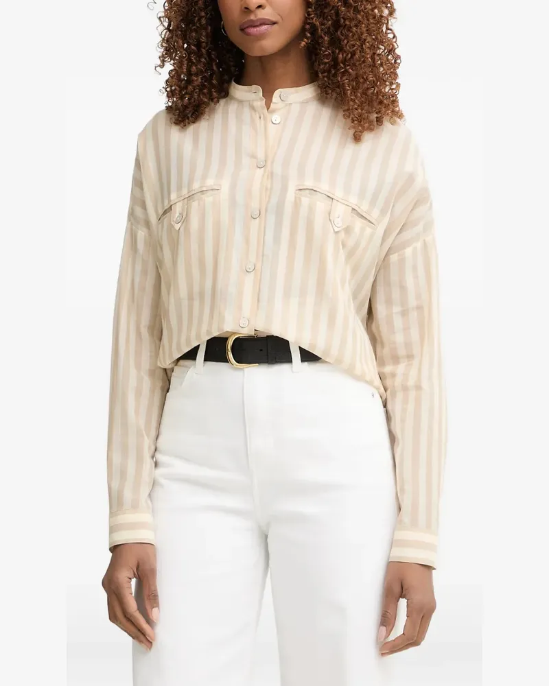 Benetton striped button-up shirt - Nude Nude