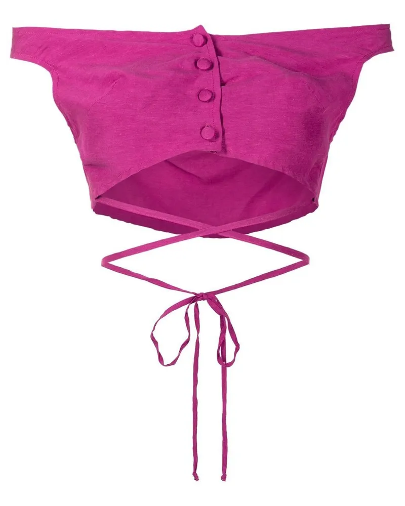 Amir Slama Schulterfreies Cropped-Oberteil - Violett Violett
