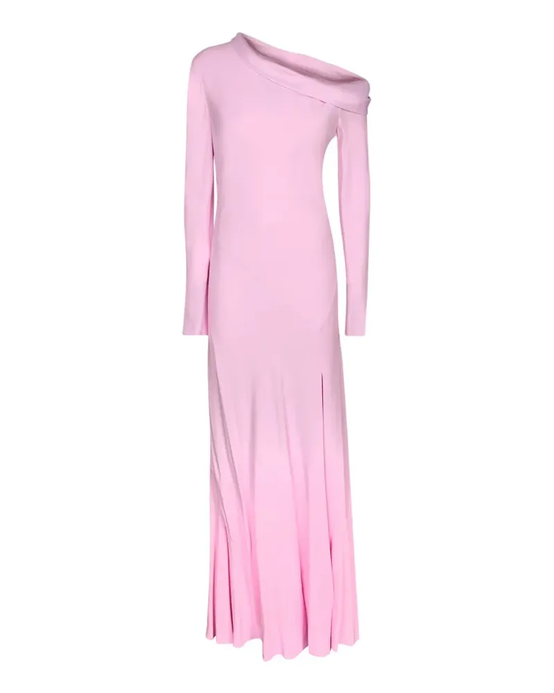 Alberta Ferretti one-shoulder side-slit maxi dress - Rosa Rosa