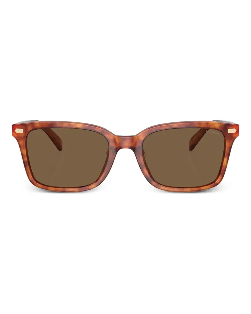 Coach tortoiseshell-effect rectangle-frame sunglasses - Braun Braun