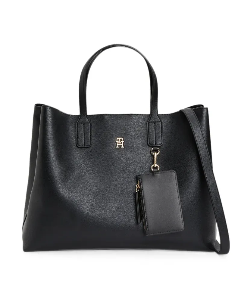 Tommy Hilfiger logo-plaque tote bag - Schwarz Schwarz