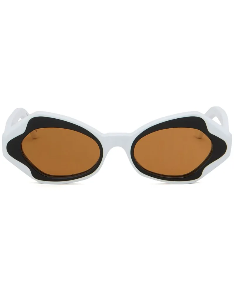 Marni Sonnenbrille mit geometrischem Gestell - Weiß Weiß