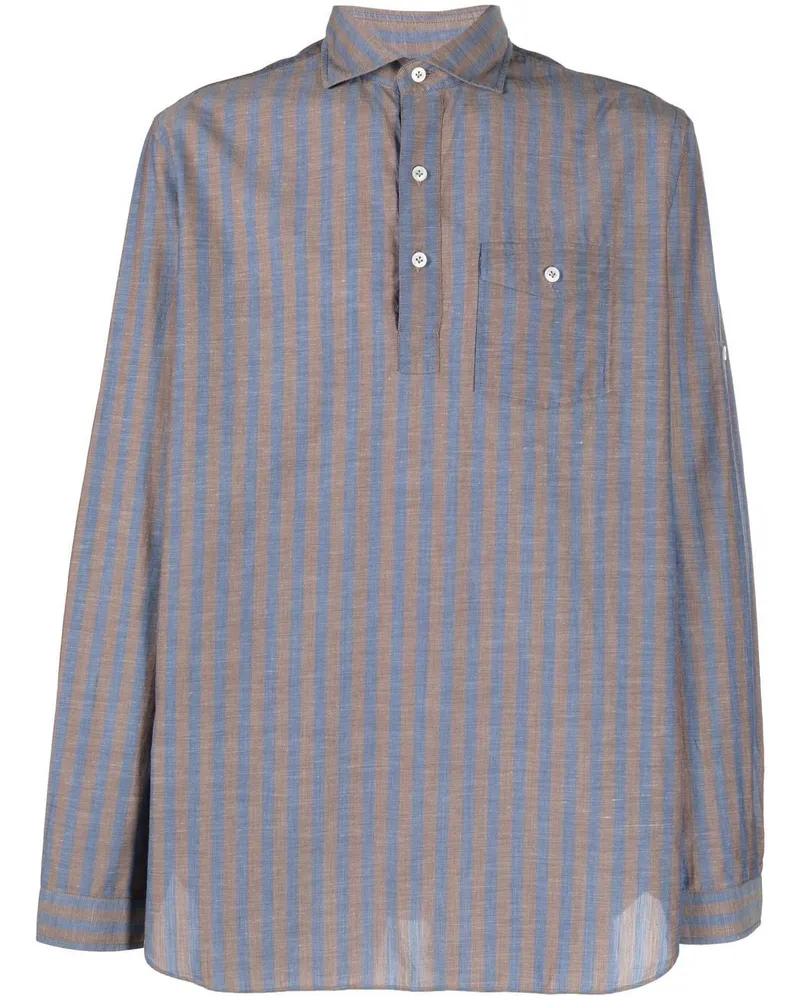 LARDINI Gestreiftes Hemd - Blau Blau