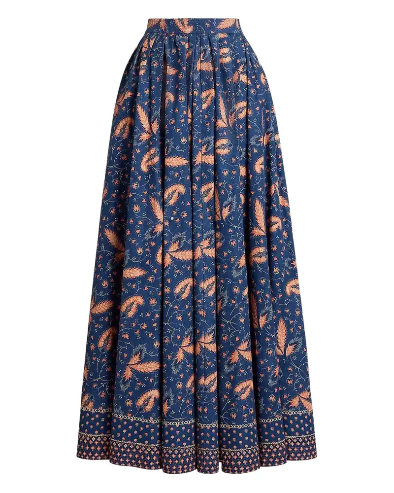 Ralph Lauren Maxirock mit Blumen-Print - Blau Blau