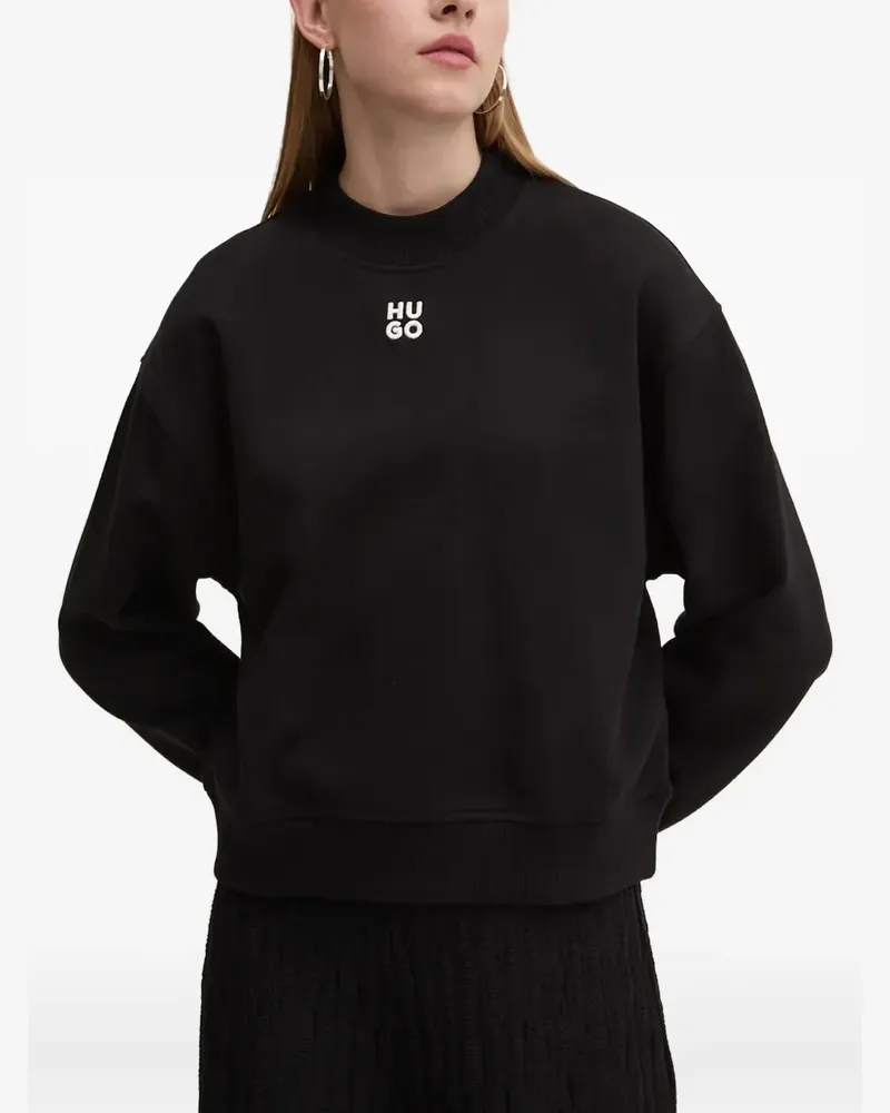 HUGO BOSS Pullover mit Logo-Stickerei - Schwarz Schwarz