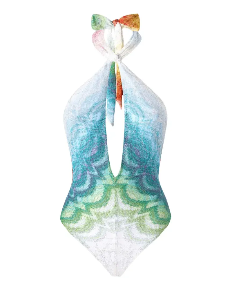 Missoni Neckholder-Badeanzug mit Muster - Blau Blau