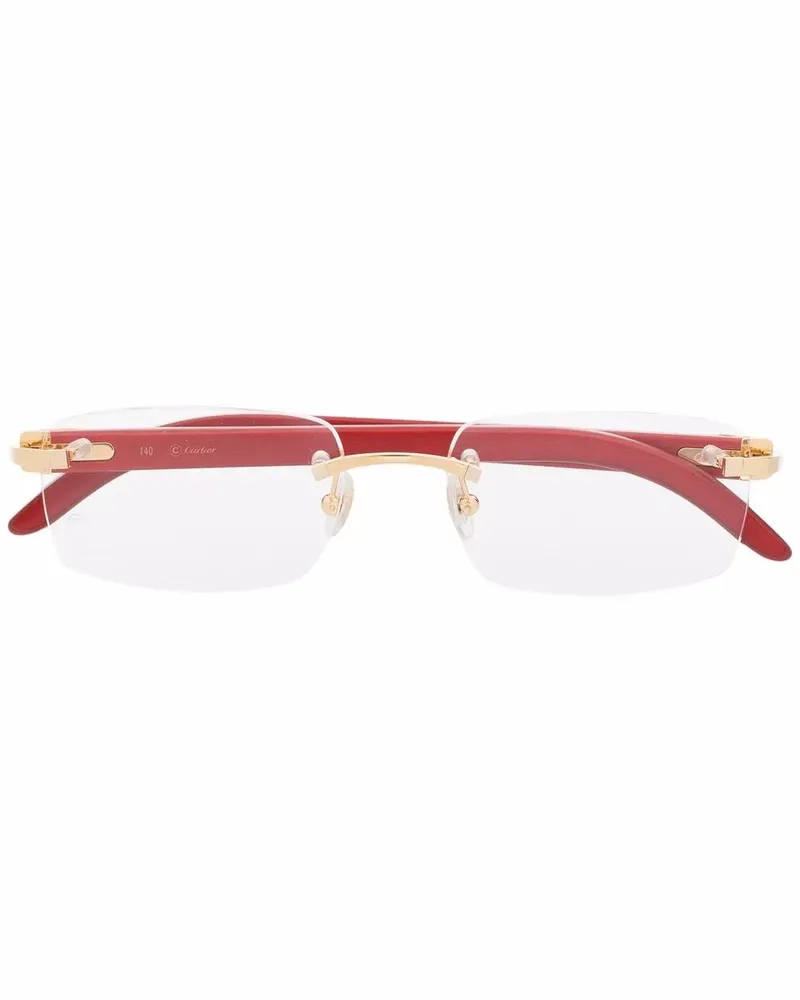 Cartier Rahmenlose Brille mit eckigem Gestell - Schwarz Schwarz
