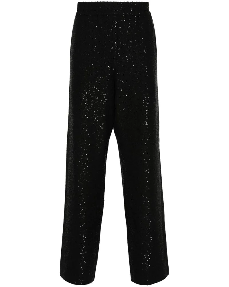 Golden Goose Weite Hose mit Pailletten - Schwarz Schwarz