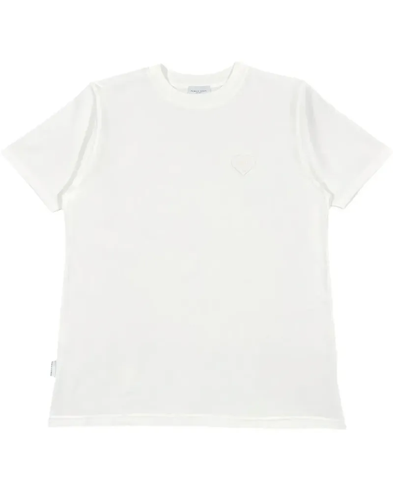 Family First T-Shirt mit Slogan-Stickerei - Weiß Weiß
