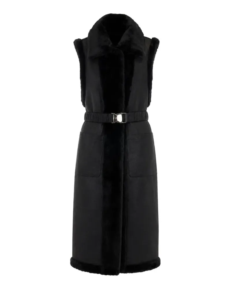 Liu Jo Faux-Fur-Jacke mit Gürtel - Schwarz Schwarz