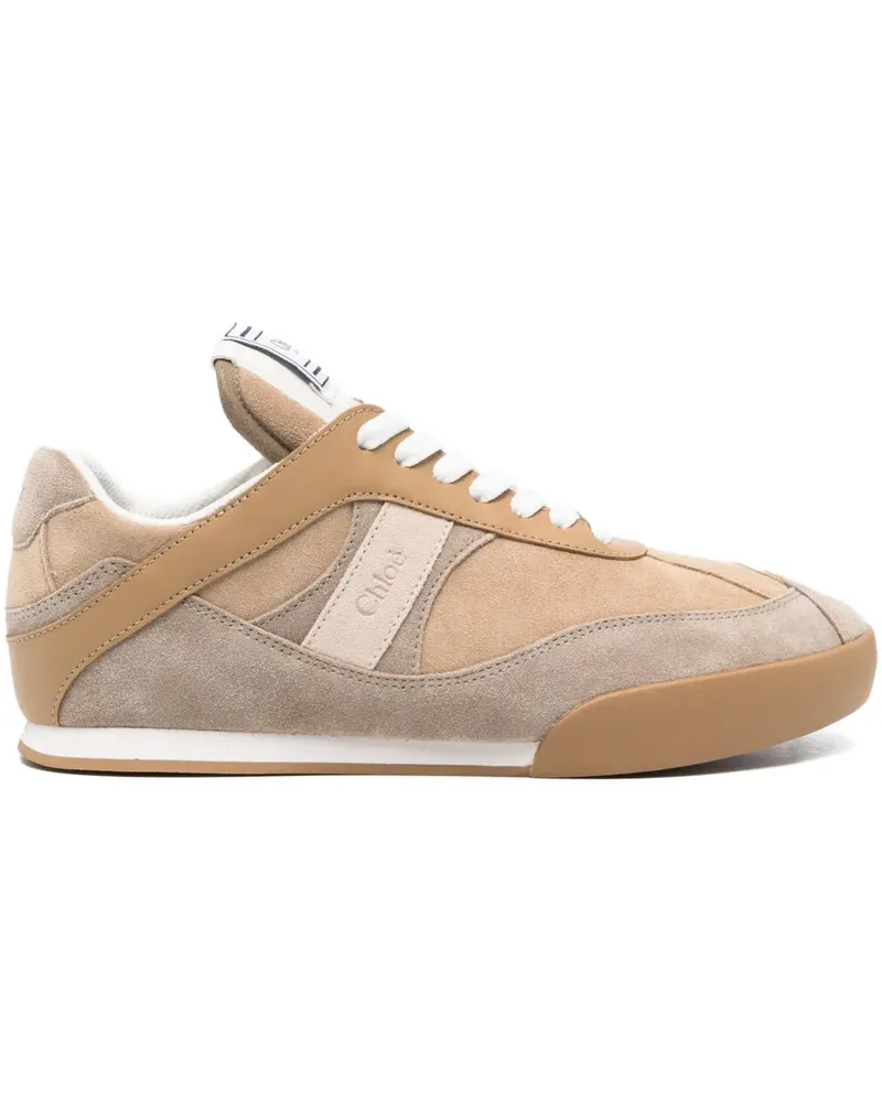 Chloé leather lace-up low-top sneakers - Nude Nude